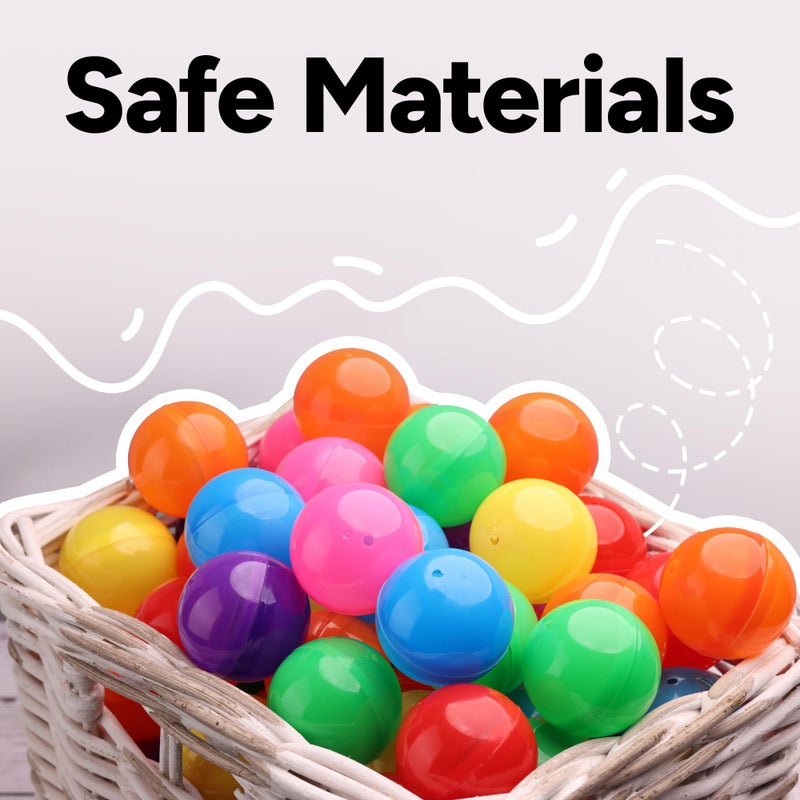 Entervending Empty Colored Round Capsules 2 inch 50 pcs Bulk 7 Colors Capsule for Gumball Machines Plastic Containers 50 mm - Image 5